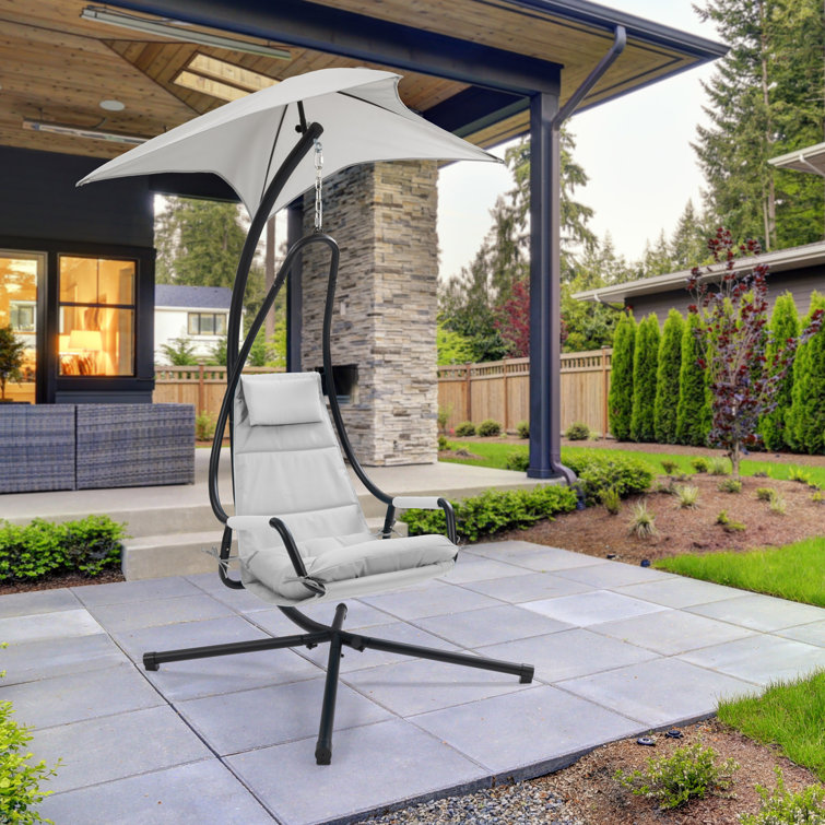 Arlmont & Co. Trajon 1 Person Hanging Chaise Lounger with Stand